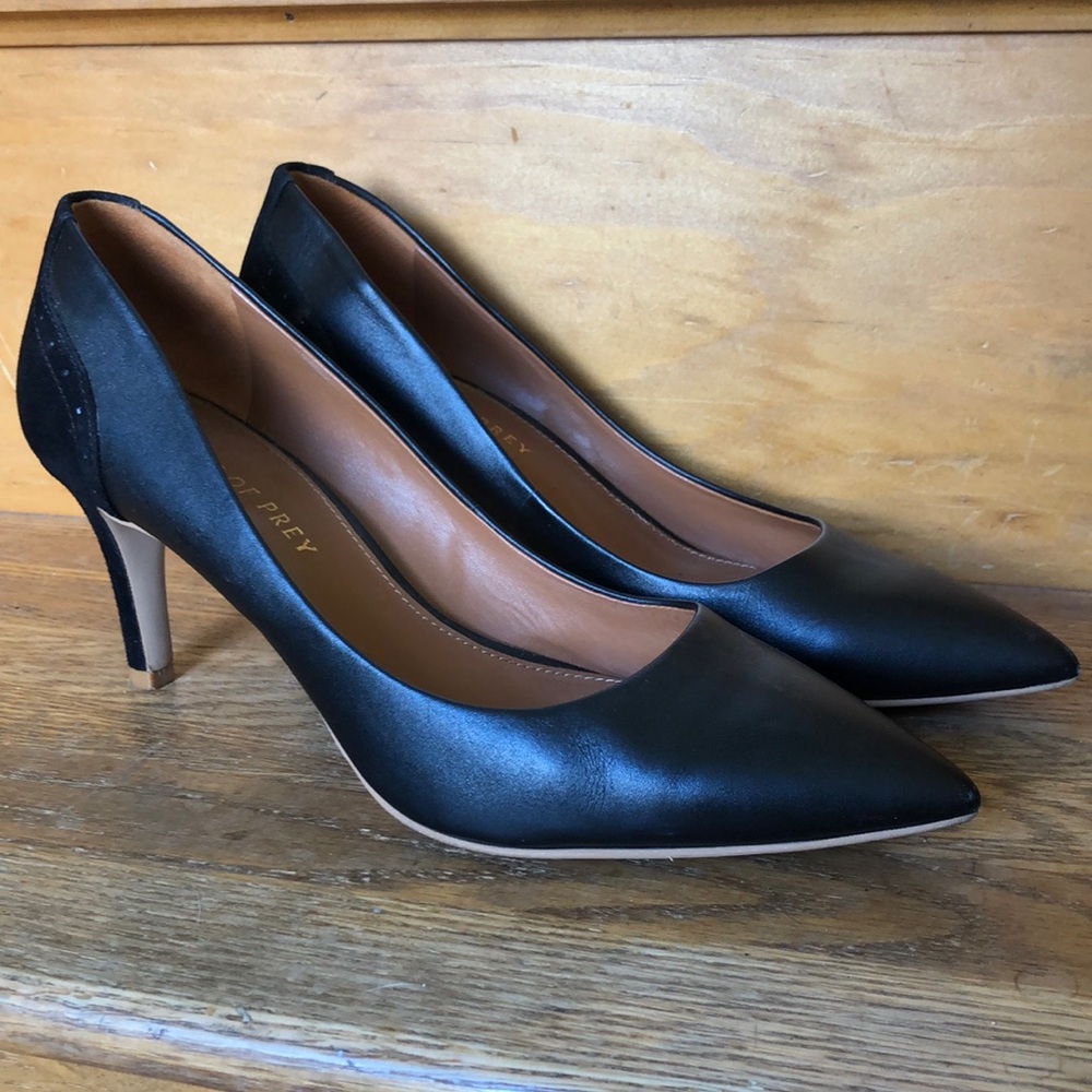 Shoes of Prey black leather/suede heels